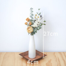 迷你桌面小干花花束ins装饰客厅摆设玫瑰雏菊干花diy真花家居摆设 黄玫瑰+迷你陶瓷瓶 干树枝