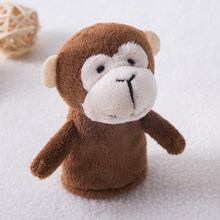 动物指偶 猴子狮子熊猪安抚玩偶青蛙手指指偶小公仔幼儿园迷你毛绒动物手偶 猴子
