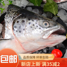 虹鳟三文鱼头鱼头超大冰鲜海鲜水产鲜活烧烤炖汤食材鱼头 黎麦跃堡 当天现切三文鱼头(不去腮) 4只装