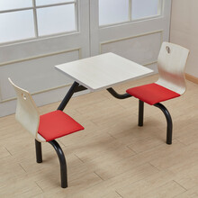 食堂餐桌快椅组合员工餐厅小吃饭店肯德基奶茶店不锈钢连体组合桌 锐衡 款式可 下单前咨询