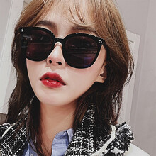 皓顿(HAUTTON)偏光太阳镜女墨镜大脸显瘦网红司机开车专用驾驶镜防辐射眼镜女 黑框灰片