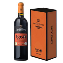 超市	张裕先锋 法国蜜合花酒庄1860干红葡萄酒 750ml 单支礼盒装  法国原瓶进口