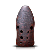 空谷十孔双腔埙 陶埙演奏独奏埙 十孔鱼埙乐器 宽音域F调 可水洗埙  F调右起刻字款