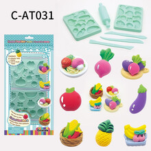卡乐淘超轻粘土模具工具套装黏土工具套装软胶模具彩泥橡皮泥手工(不含粘土) 粘土软胶模具-果蔬系列(无粘土)