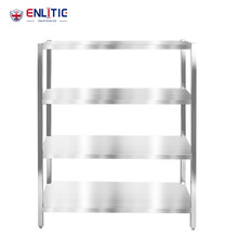 英利蒂克（Enlitic）商用不锈钢四层平板货架酒店饭店厨房储物架 平板仓库货架 多功能收纳架 SPJ407F