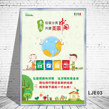 垃圾分类宣传海报标语展板圾桶可回收不可回收标识贴纸环境保护挂图校园环保教育标贴贴纸 LJE03 40x60cm