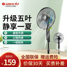 格力（GREE）电风扇家用风扇节能落地扇学生立式大风量客厅宿舍机械五叶扇 FD-4012-WG 黑色