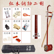 苏州二胡乐器红木铜轴二胡二胡红木二胡练习演奏二胡初学者 红木骨雕铜轴+全套配件(初学