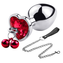 云曼 金属后庭肛塞 男女后庭束缚链肛塞门塞扩肛器SM外出性用品 心形肛塞(中号直径34mm)含牵链