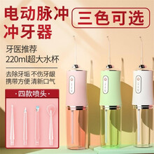 璐瑶电动冲牙器家用便携式 超声波牙结石去除器 儿童清洁口腔洗牙器水牙线冲洗器洁牙器牙套清洗 淡粉