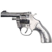 【全金属大号】玩具枪1:2.05砸纸炮纸子左轮合金纸枪7080经典怀旧信号枪影视舞台道具男孩礼物 银色