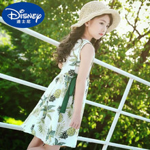 迪士尼 官方新品尚市女童夏装连衣裙2021新款韩版洋气公主裙中大童儿童夏季小女孩裙子旗舰联名款 飘带裙白色 160 建议身高150cm