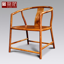 知府红木家具非洲花梨（学名：刺猬紫檀）新中式禅意圆椅靠圈椅实木太师椅休闲靠背椅