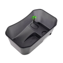 共度乌龟缸带晒台养龟用饲养盒龟箱养龟盆大型小型乌龟别墅水陆缸 裸缸黑色小号 长25宽17高11cm