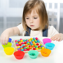 儿童专注力注意力训练夹珠子球弹珠钓鱼消消乐数字嵌板勺子筷子吃饭训练3-6岁男女孩教具亲子互动桌游 MKQ趣味消消乐