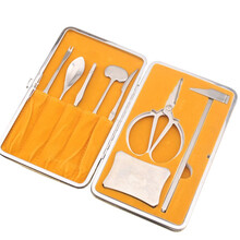 百乐享 不锈钢吃蟹专用工具蟹八件家用大闸蟹螃蟹钳夹子拆蟹剪刀套装吃螃蟹工具 金龙纹八件套