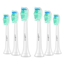 适配飞利浦牙刷替换刷头钻石护理软毛hx6829/9031/9023/6856/6806/6980通用 亮白标准型6支装