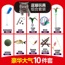 猫玩具套装自嗨激光逗猫棒幼猫羽毛宠物玩具解闷小猫猫咪用品全套 【优选超值】十件套