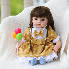 仿真婴儿洋娃娃会说话唱歌的智能软胶陪睡眠公仔玩偶大号感应可爱布娃娃儿童女孩公主玩具礼物 277心心黄色 礼盒+小鹿+感应款普通版+换装衣服