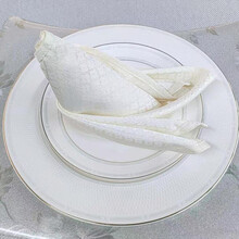 匠行 口布 西餐方形口布 擦杯布 酒店餐厅口布 摆台样板间餐巾布50*50cm(10条装)金色花纹口布