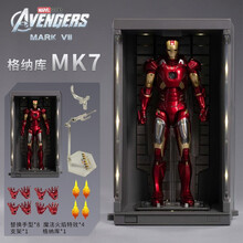 中动mk7钢铁侠手办漫威复仇者联盟3人偶玩具男生模型摆件mk6马克5 钢铁侠MK7+发光格纳库