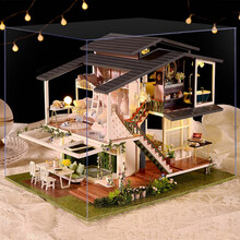 我屋diy小屋莫奈花园手工智趣屋大别墅建筑房子玩具木制3D立体拼图创意音乐八音盒男女友闺密生日情人节礼物