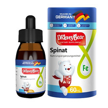 德拉小熊（DRLoveyBear）菠菜铁滴剂液体铁剂儿童 补Fe血红蛋白元素铁 60ml 铁滴剂60ml