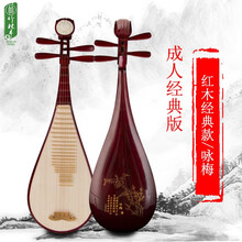 竹林丰 琵琶乐器考级演奏琵琶琴老红木琵琶初学练习成人专业演奏儿童梧桐木面板弹拨民族乐器 成人经典款【精品琴盒+全套配件+保修】咏梅