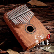 鲁儒拇指琴21音初学者kalimba卡林巴琴送女生手指钢琴17音便携式乐器 正面开孔17音【黄檀木】