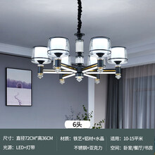缔光者 2021新款客厅吊灯现代简约大气家用餐厅北欧公寓轻奢大厅灯具 6头 三色调光 送光源