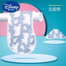 迪士尼儿童新品宝宝拍嗝垫肩吐奶巾口水巾新生婴儿夏季喂奶防吐奶超软纱布围兜柔软隔奶溢奶围嘴 北极熊