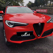 卡莱克超亮汽车改色膜高亮水泥灰整车改色贴膜亮面车身漆面保护膜防刮蹭汽车贴纸 超亮红1.52x18M
