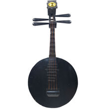 舞蹈道具琵琶中阮民族阮秦琴月琴乐器实木纯手工cos拍照摄影 黑色