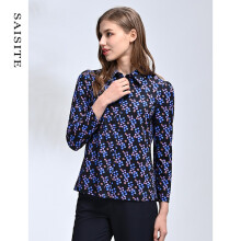 赛斯特 女装新款衬衣春季休闲长袖衬衫 G0110 紫花 AM(160/84A)