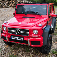 奔驰大g儿童电动汽车四轮带遥控越野4驱男女宝宝玩具电瓶车可坐人 标配 红色+四驱