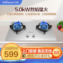万和（Vanward）燃气灶 家用不锈钢 台式嵌入式两用煤气灶天然气猛火灶/4.5KW/5.0KW 5.0KW不锈钢C5B96 液化气