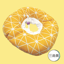 [店铺推荐]伊丽莎白圈 猫咪围脖套犬猫通用防抓猫狗项圈 防护圈美容罩耻辱圈 三角黄-麻棉 XS号(2斤内)