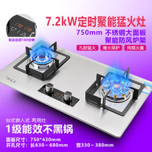 好太太煤气灶家用双灶台式嵌入式燃气灶两用天然气液化气猛火炉具 7.2KW鸳鸯灶+定时+升级高配版 天然气