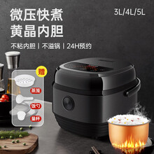 家實 智能多功能电饭煲3L 4L 5L电饭锅蒸饭器迷你2-8人多功能小型电饭锅 不粘内胆 黑色 黄晶内胆4L 快速加热 多功能