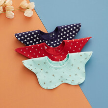 【新品】婴儿纯棉新生儿围嘴口水巾宝宝防水吐奶围兜围脖式男宝宝夏季薄款 纯棉布亲肤防水款(A款)3条装 L