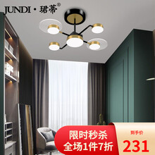 珺蒂 北欧客厅吊灯led现代简约新款网红大气大厅灯具轻奢卧室个性书房创意餐厅灯饰 2+2头 单色光