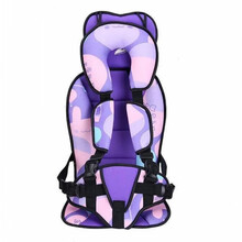 迪士尼【儿童安全座椅】汽车车载便携式儿童安全座椅套装通用简易多功能 紫色-升级舒适款大(送凉席2-12岁