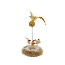 田田猫迷你猫乐园猫玩具猫爬架弹簧羽毛小球玩具老鼠逗猫棒逗猫杆 弹簧羽毛球