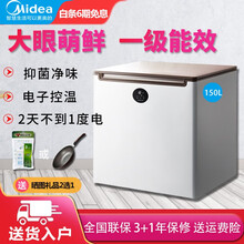 美的（Midea）150升冷柜冰柜 大眼萌节能单温冷藏冷冻家用冰柜 BD/BC-150KEV 白色