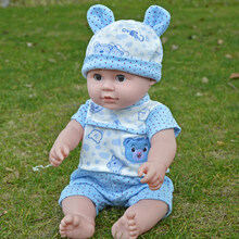 仿真婴儿会说话唱歌的洋娃娃公仔毛绒洗澡布娃娃男女儿童婴儿玩具早教女孩公主安抚玩具送女孩生日礼物 LK蓝色小熊(男娃50CM大号 【动眼版50厘米】248声+赠衣服一套