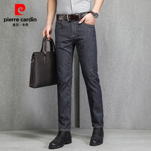 皮尔卡丹（pierre cardin）2021夏季新品牛仔裤男柔软轻薄透气百搭直筒微弹修身长裤 22101-1蓝黑色 32码