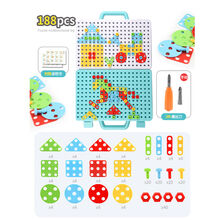 儿童拧螺丝钉组装玩具电钻工具箱4宝宝动手拆卸5拼装6男孩3岁 手动2D【188件】