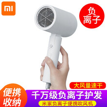 小米（MI）米家负离子便携吹风机迷你超轻护发可折叠吹风筒 米家负离子便携吹风机 米家负离子便携吹风机 H100 白色