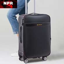 NPR 牛津布拉杆箱女24英寸学生旅行箱万向轮男行李箱密码箱20英寸26英寸布箱L 经典款商务黑 20寸【5%的人选择】
