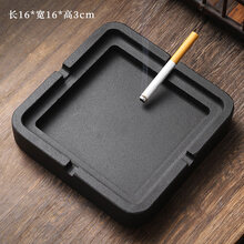 德化瓷都精品乌金石烟灰缸家用客厅办公室茶桌摆件创意个性石头四方烟灰缸 四方至简乌金石烟灰缸